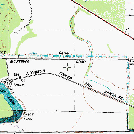 Topographic Map of Houston-Southwest Airport, TX