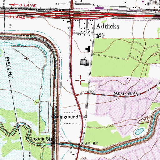 Topographic Map of Barkers Landing Office Park Heliport, TX