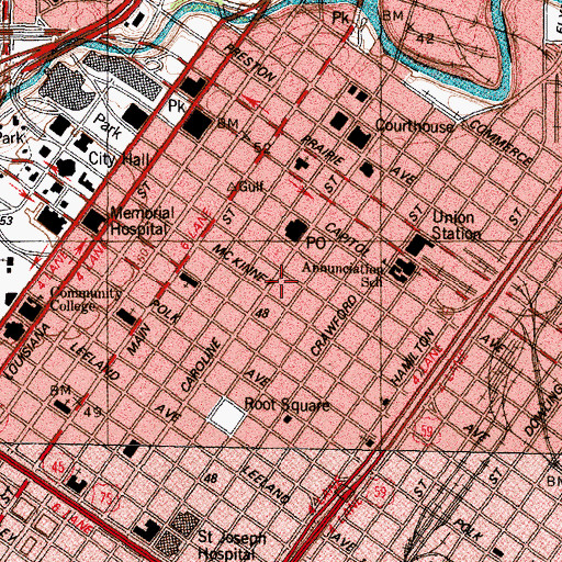Topographic Map of Gulf Tower Heliport, TX