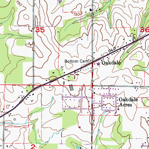 Topographic Map of Saint John School (historical), AL