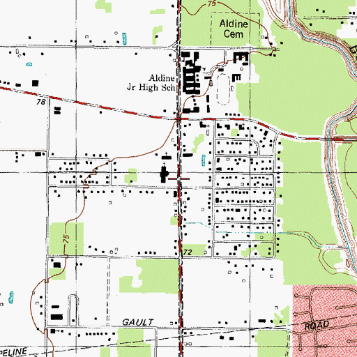 Topographic Map of Aldine Heliport, TX