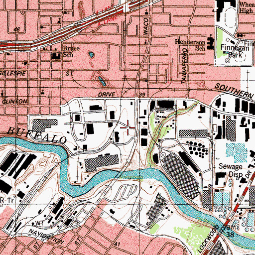 Topographic Map of Brown and Root-Clinton Heliport, TX