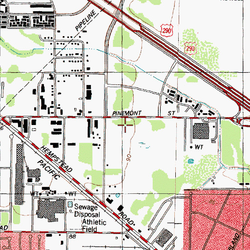 Topographic Map of Red Adair Heliport, TX