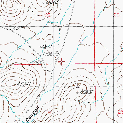 Topographic Map of Willow Springs Canyon, AZ