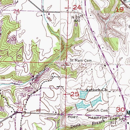 Topographic Map of Saint Marks Church (historical), AL