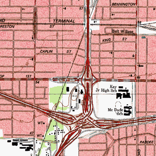Topographic Map of NE Police Station Number 2 Heliport, TX