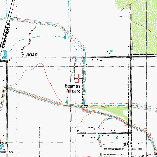 Topographic Map of Flyin' B Airport, TX