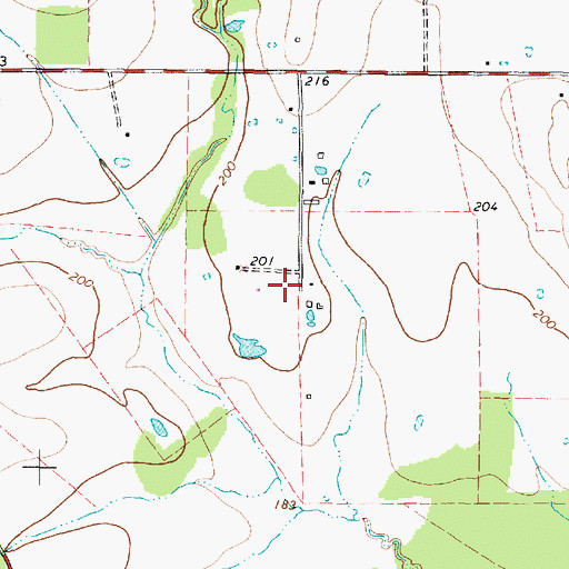 Topographic Map of Bufords Field, TX