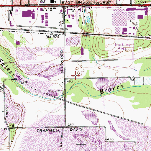 Topographic Map of Bell Helicopter Hurst Heliport, TX