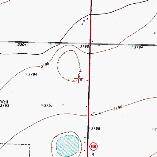 Topographic Map of Everitt Airport, TX