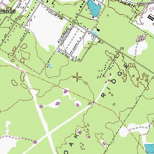 Topographic Map of Oak Ridge Heliport, TX