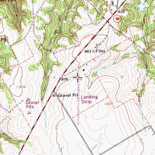 Topographic Map of Reece Ranch Airport (historical), TX
