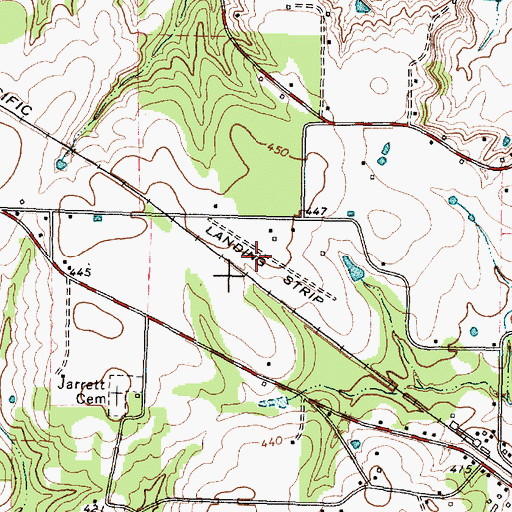Topographic Map of Bolton Airport, TX