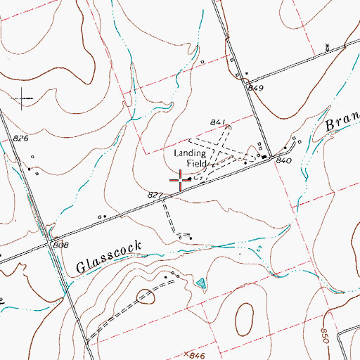 Topographic Map of Sybert Farm Airport (historical), TX