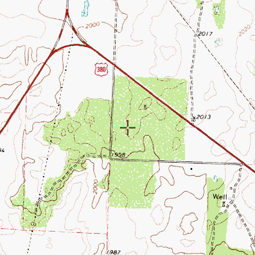 Topographic Map of Kent County Airport, TX