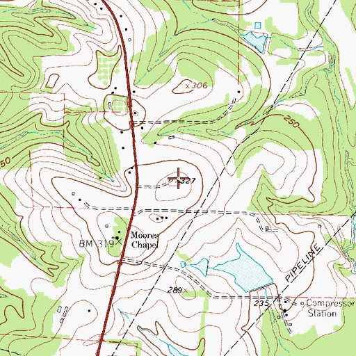 Topographic Map of Manning Field, TX
