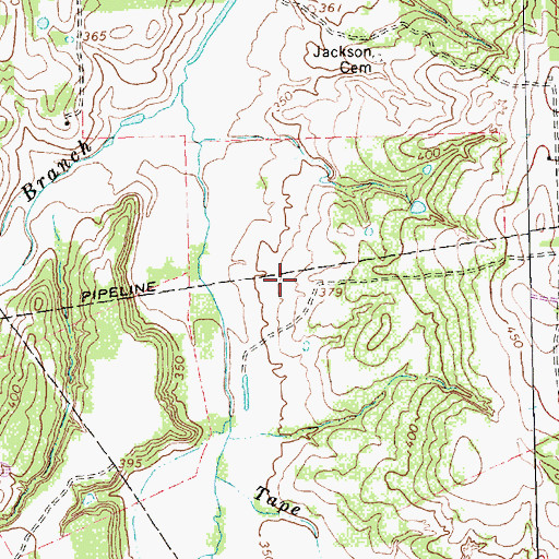 Topographic Map of Hub Field, TX
