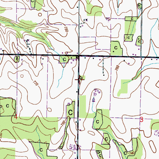 Topographic Map of Stony Point Church (historical), AL