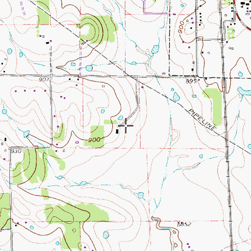 Topographic Map of Taylor's Air Park, TX