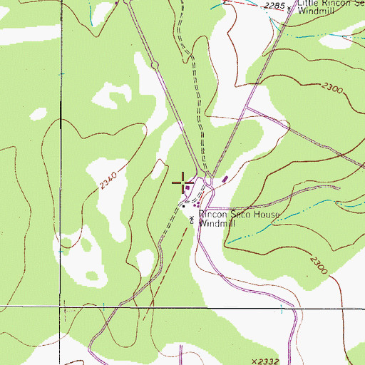 Topographic Map of West Kerr Ranch Airport, TX