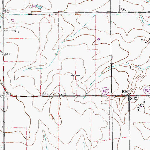Topographic Map of Willow Run Airport (historical), TX