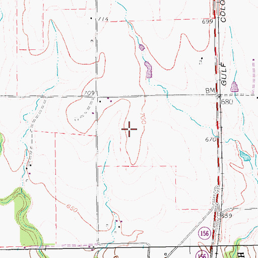 Topographic Map of Clark Airport, TX