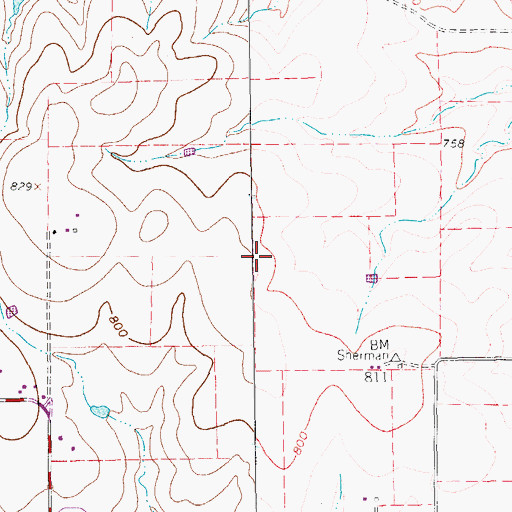 Topographic Map of Sagebrush Airport, TX
