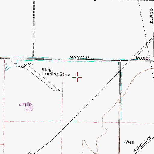 Topographic Map of King Air Airport (historical), TX