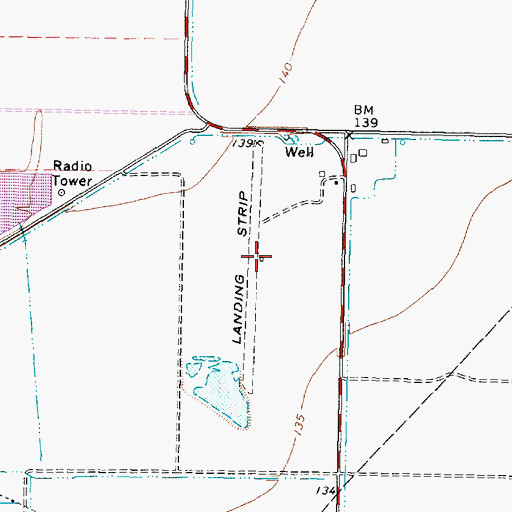 Topographic Map of Cardiff Brothers Airport (historical), TX