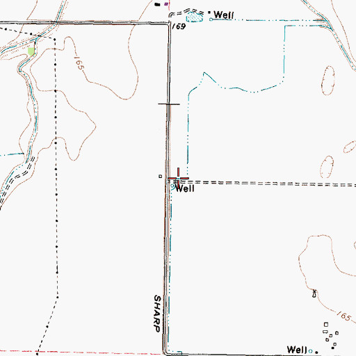 Topographic Map of Sack-O-Grande Acroport Airport, TX