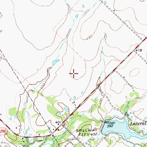 Topographic Map of Baum Airport, TX