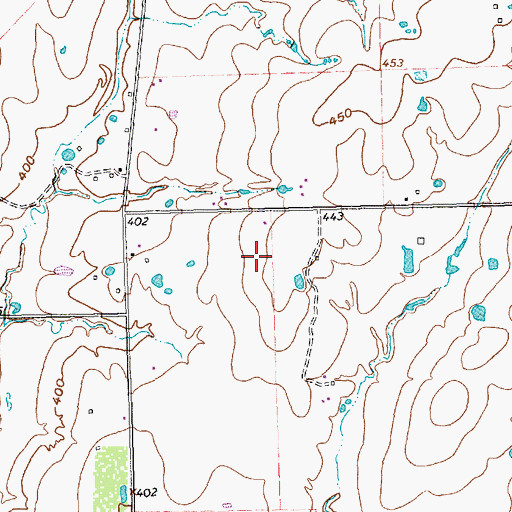 Topographic Map of Hall Airport (historical), TX
