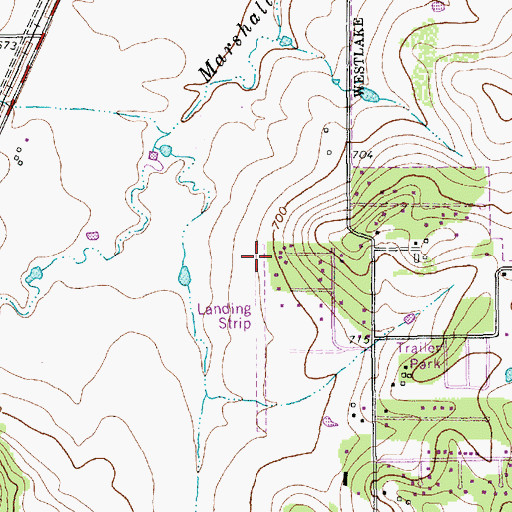 Topographic Map of Stage Coach Hills Airport, TX