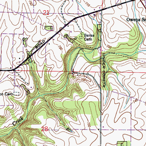 Topographic Map of Tillmans Mill (historical), AL