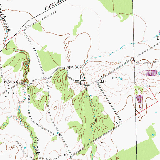 Topographic Map of Hancock Airport, TX