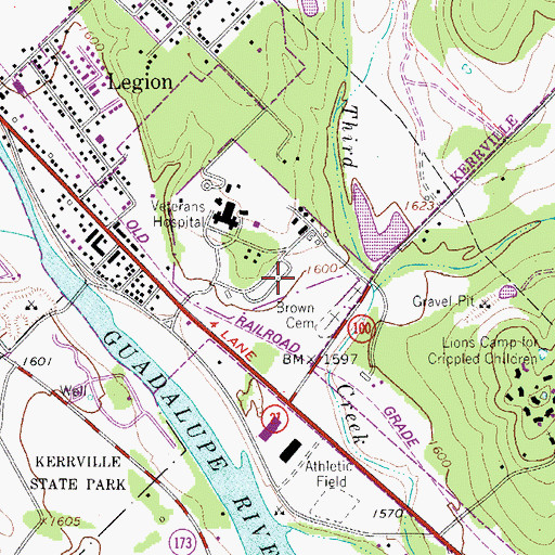 Topographic Map of Vamc Heliport, TX
