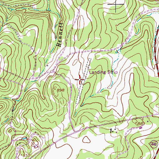 Topographic Map of Fisher Ranch Airport, TX