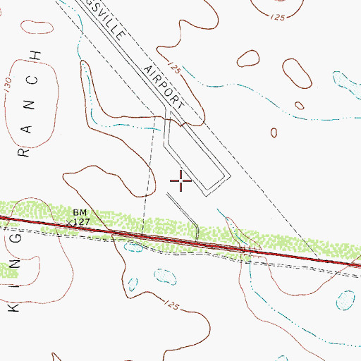 Topographic Map of Kleberg County Airport, TX
