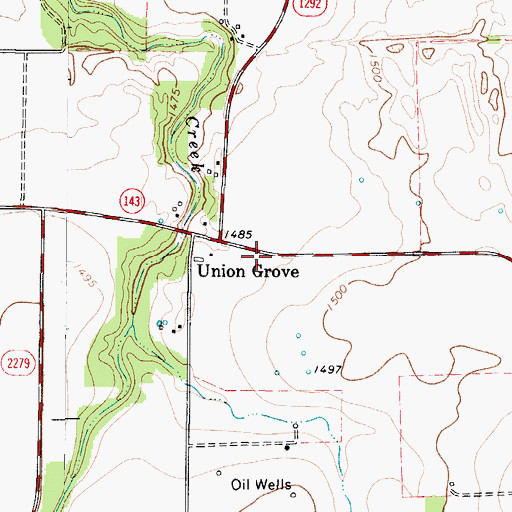 Topographic Map of Oliver Airport, TX