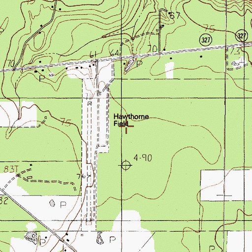 Topographic Map of Hawthorne Field, TX