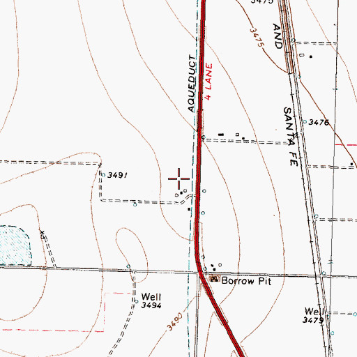 Topographic Map of Joe Vaughn Spraying Airport, TX