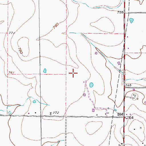 Topographic Map of Richards Airport, TX