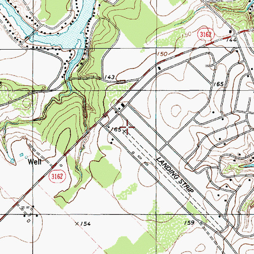 Topographic Map of Arrowhead Airport, TX