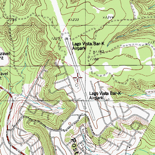 Topographic Map of Lago Vista TX - Rusty Allen Airport, TX