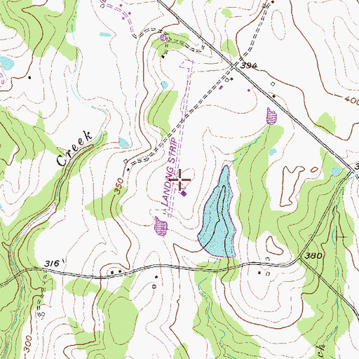Topographic Map of Rocky Creek Ranch Airport, TX