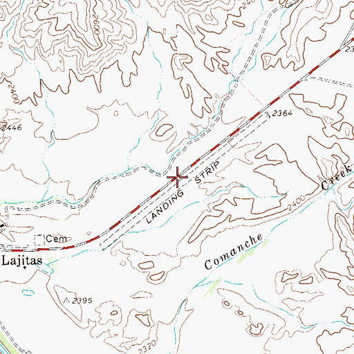 Topographic Map of Lajitas Airport (historical), TX