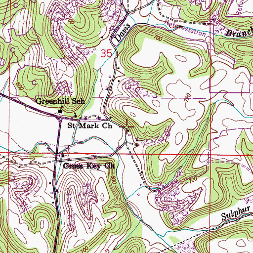 Topographic Map of Walnut Hill, AL