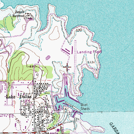 Topographic Map of Lakeview Airport, TX