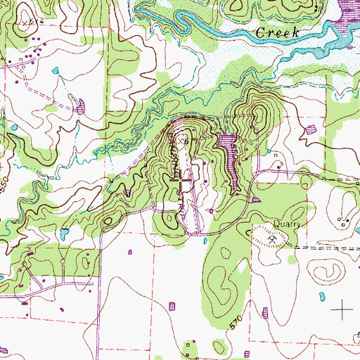 Topographic Map of Hidden Valley Airpark, TX