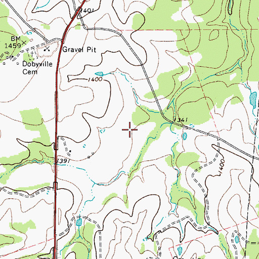 Topographic Map of Deer Pasture Airport, TX